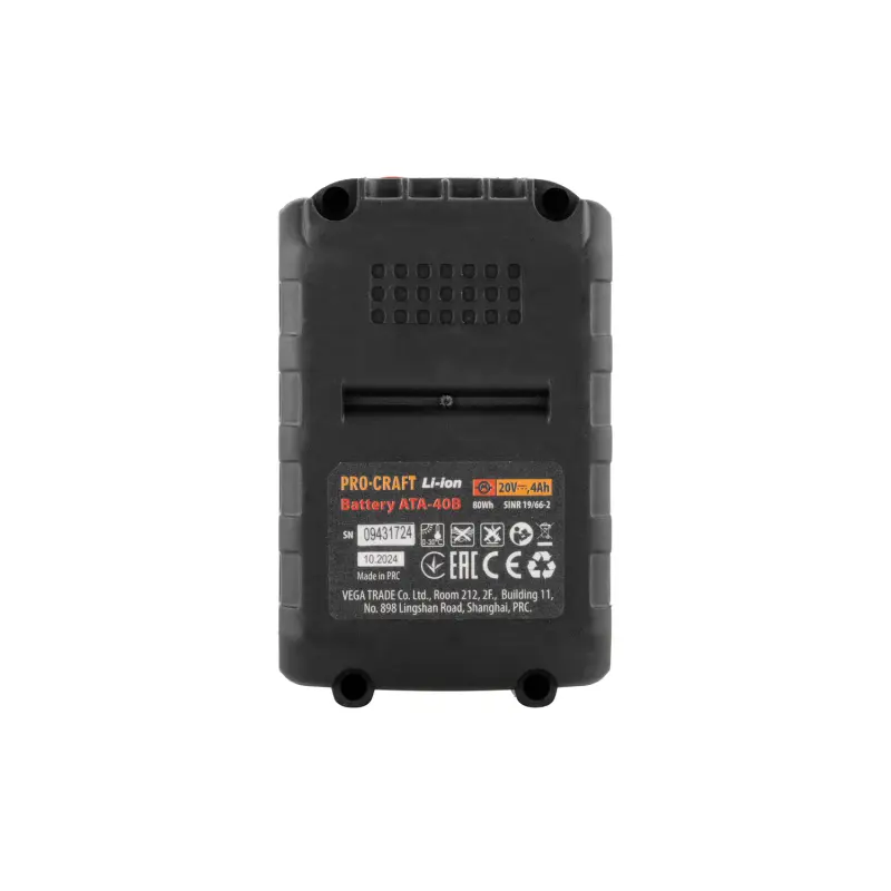 Baterie akumulátorová 20V Li-ion, 4000mAh Procraft 20/4 ATA-40B | 20/4 ATA-40B