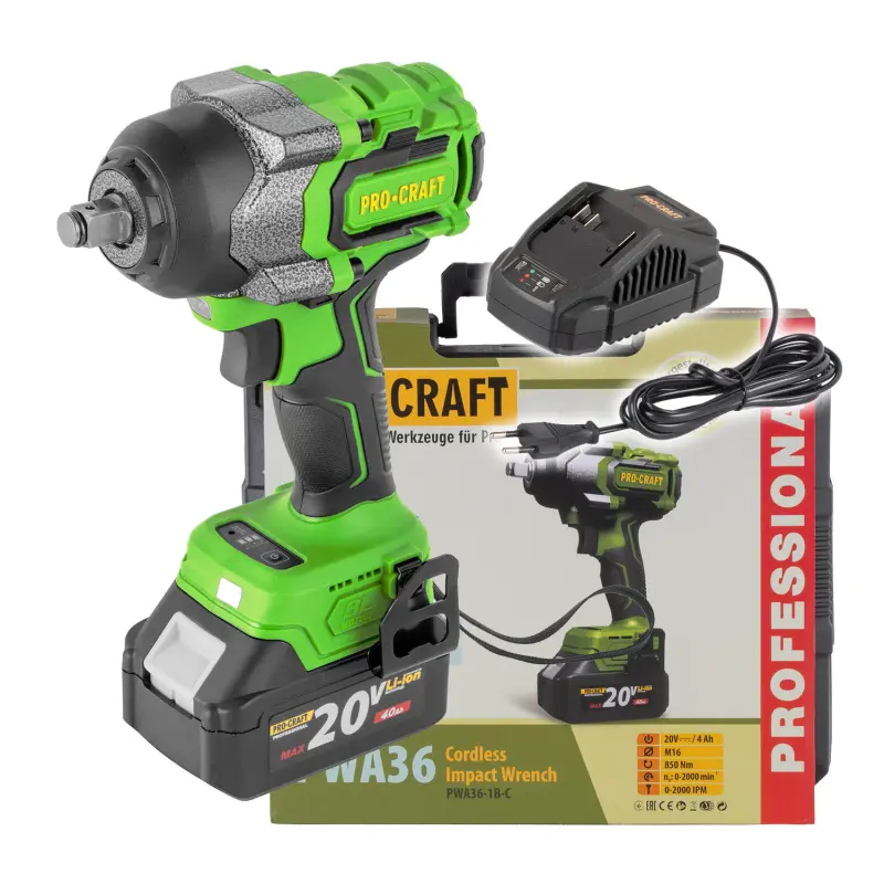 Aku rázový utahovák Procraft PWA36 1B | PWA36-1B-C