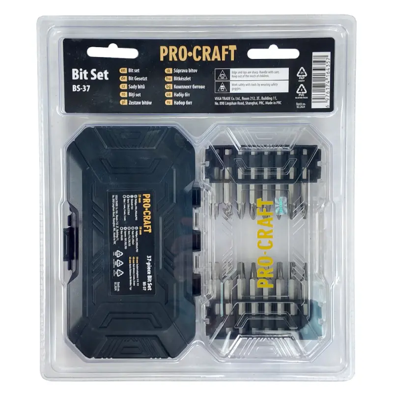 Aku vrtací šroubovák Procraft PA18LiH se sadou bitů BS-37 | SPA18LiH-1B-C/BS-37
