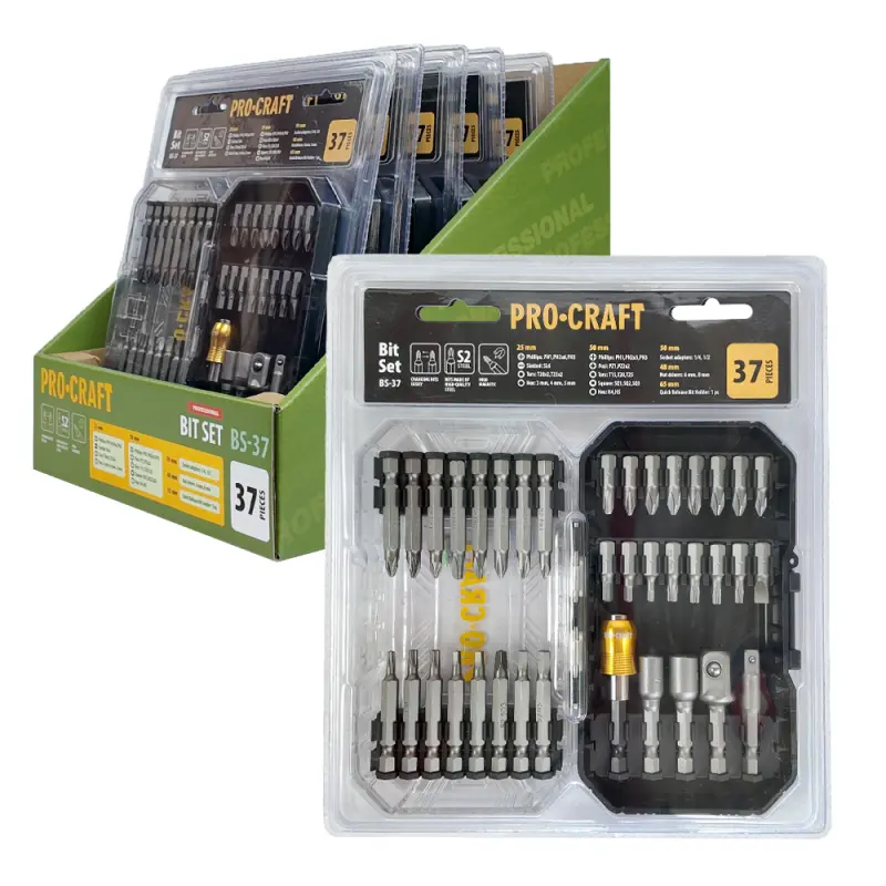 Aku vrtací šroubovák Procraft PA18LiH se sadou bitů BS-37 | SPA18LiH-1B-C/BS-37