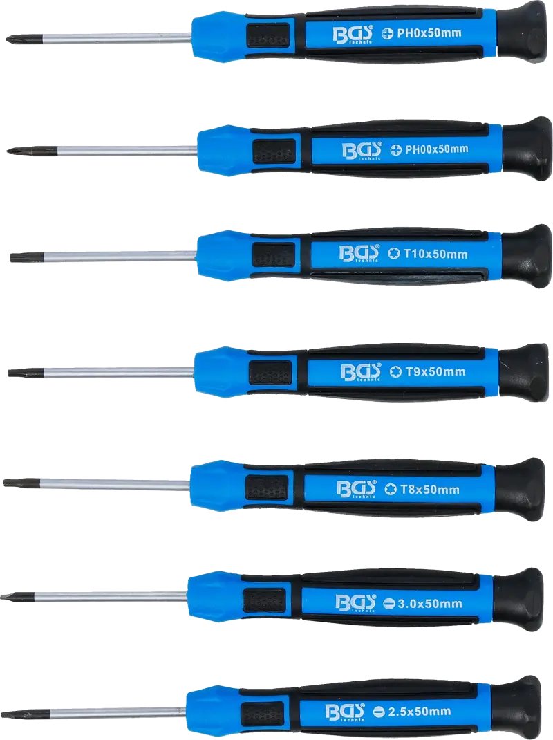 Přesné šroubováky SL, PH a T-profil BGS 4881 Sada 7 dílů (BGS104881)