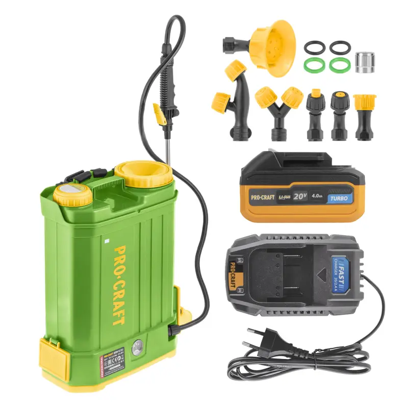 Aku postřikovač AS20-12 s baterií 20V/4Ah a nabiječkou v sadě Procraft SAS20-12/20-4Turbo/20-2.4A (PRCSAS20-12/20-4TURBO/20-2.4A)