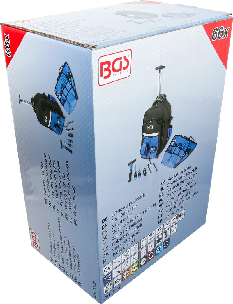 Nářadí BGS 3347 v batohu s teleskopickou rukojetí - 66 dílů (BGS103347)