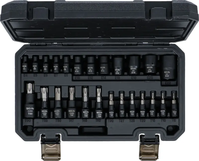 Kraftmann 20124 Nástrčné hlavice 1/4", 3/8", 1/2" - E-profil / T-profil