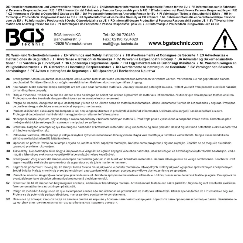 BGS 85360 Hybridní pracovní lampa Duo-SMD-LED se stativem