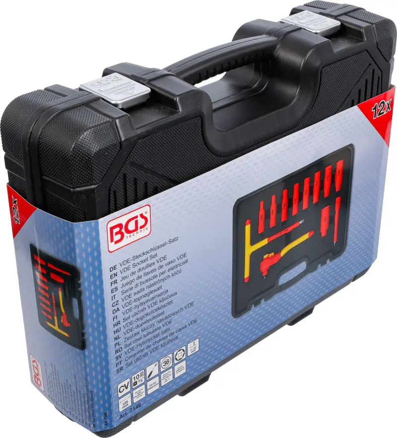 BGS 7146 VDE nástrčné hlavice 3/8" 7 – 22 mm - 12 dílů