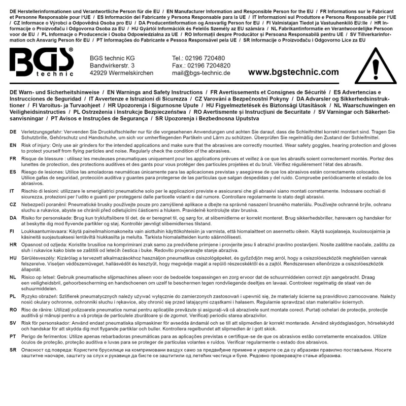BGS 3387 Tyčová bruska s lamelovým kotoučem pro odstranění fólie