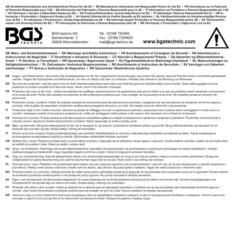 BGS 7196 Pneumatická ofukovací pistole, extra dlouhá s Venturiho tryskou