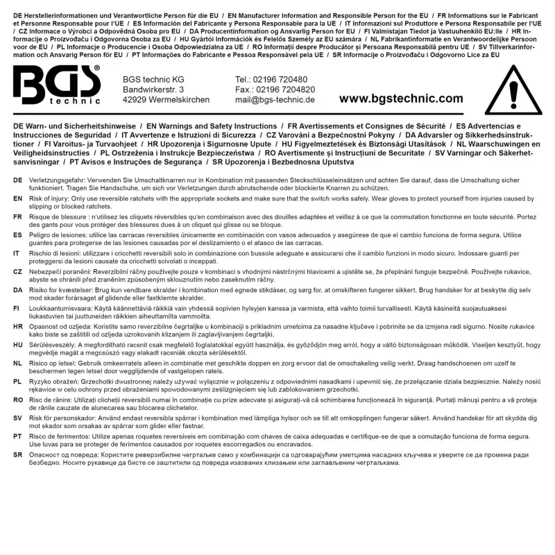 BGS 74709 Přepínací ráčna 1/4" Masivní ocel, jemné ozubení