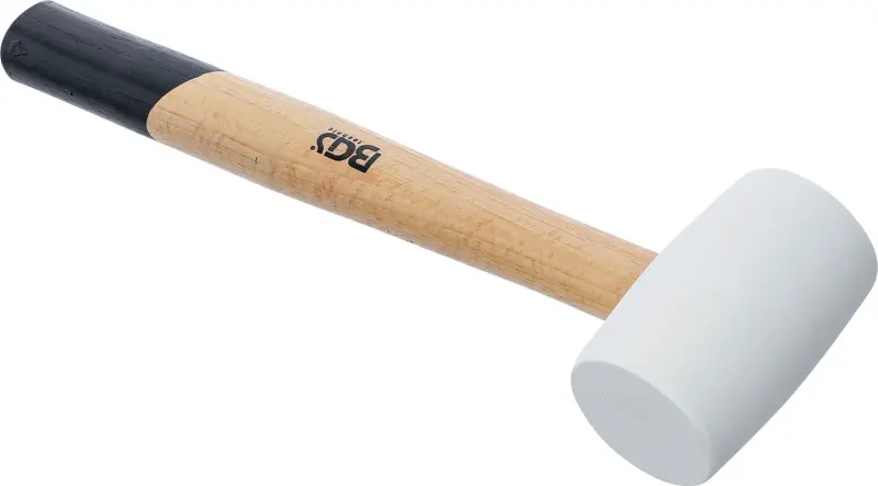 BGS 70138 Gumová palička 250 g, násada Hickory, bílá hlava pr. 48 mm