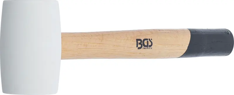 BGS 70138 Gumová palička 250 g, násada Hickory, bílá hlava pr. 48 mm