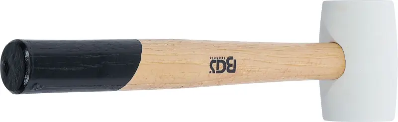 BGS 70138 Gumová palička 250 g, násada Hickory, bílá hlava pr. 48 mm