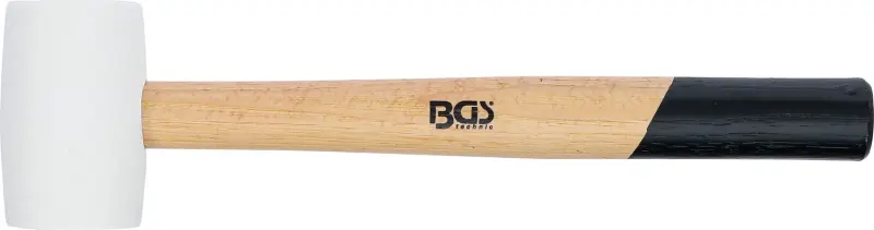 BGS 70138 Gumová palička 250 g, násada Hickory, bílá hlava pr. 48 mm