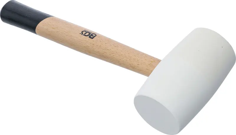 BGS 70140 Gumová palička 750 g, násada Hickory, bílá hlava pr. 64 mm
