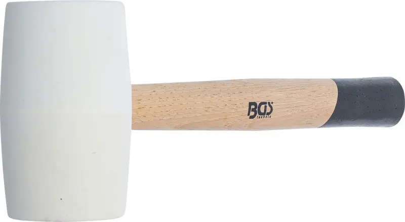 BGS 70140 Gumová palička 750 g, násada Hickory, bílá hlava pr. 64 mm