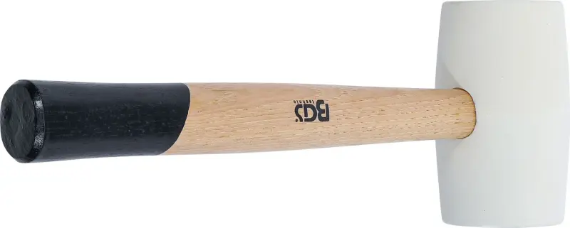 BGS 70140 Gumová palička 750 g, násada Hickory, bílá hlava pr. 64 mm