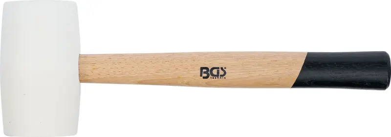 BGS 70140 Gumová palička 750 g, násada Hickory, bílá hlava pr. 64 mm