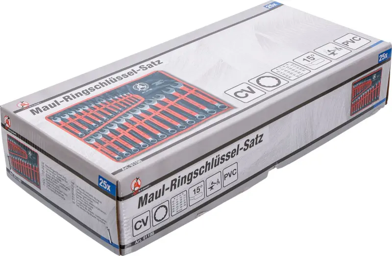 Kraftmann 91198 Očkoploché klíče 6 ÷ 32 mm,  protiskluzová rukojeť - 25 dílů