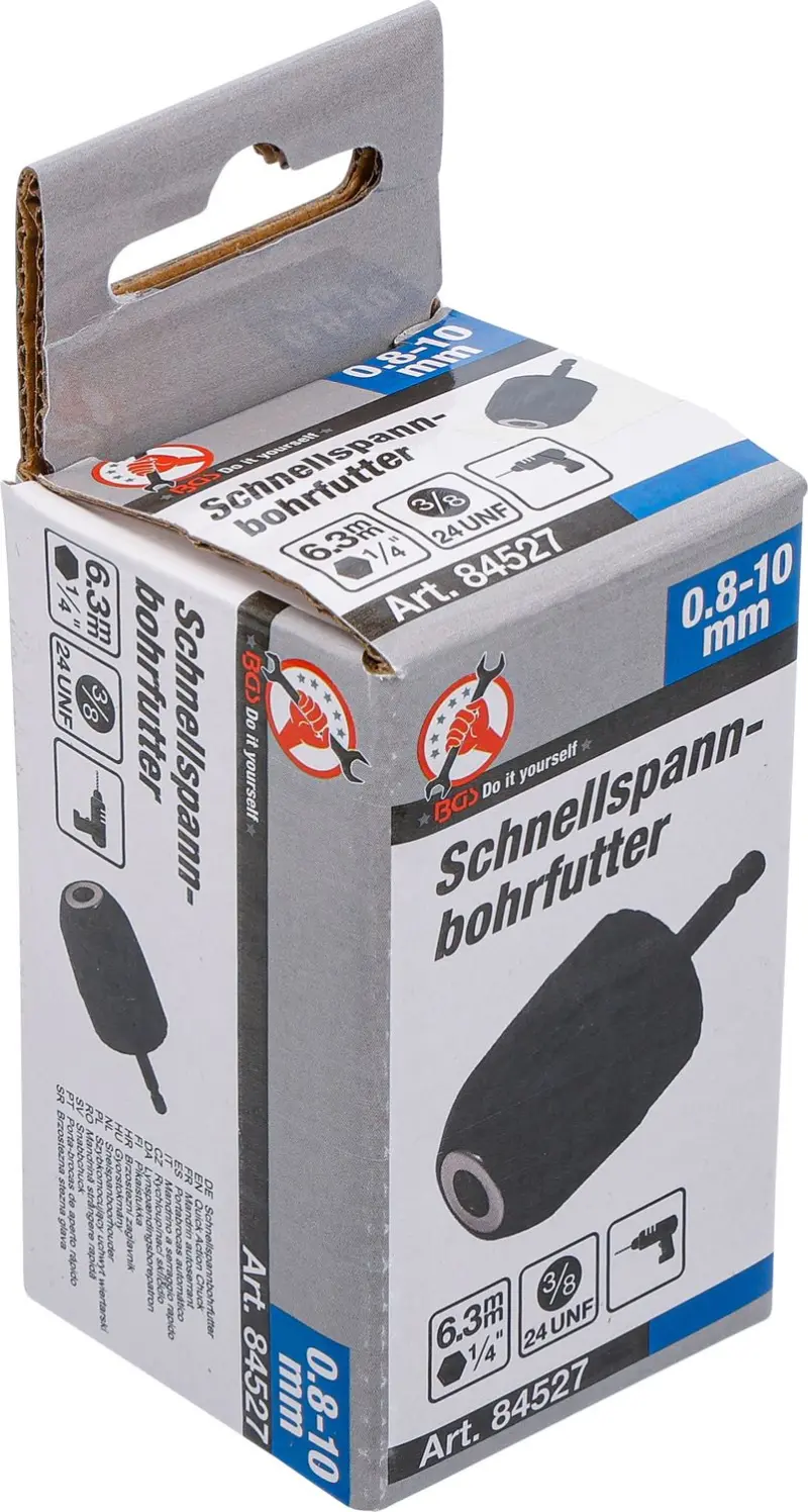 Kraftmann 84527 Rychloupínací sklíčidlo 0,8 ÷ 10 mm - pohon vnější šstihran 1/4"