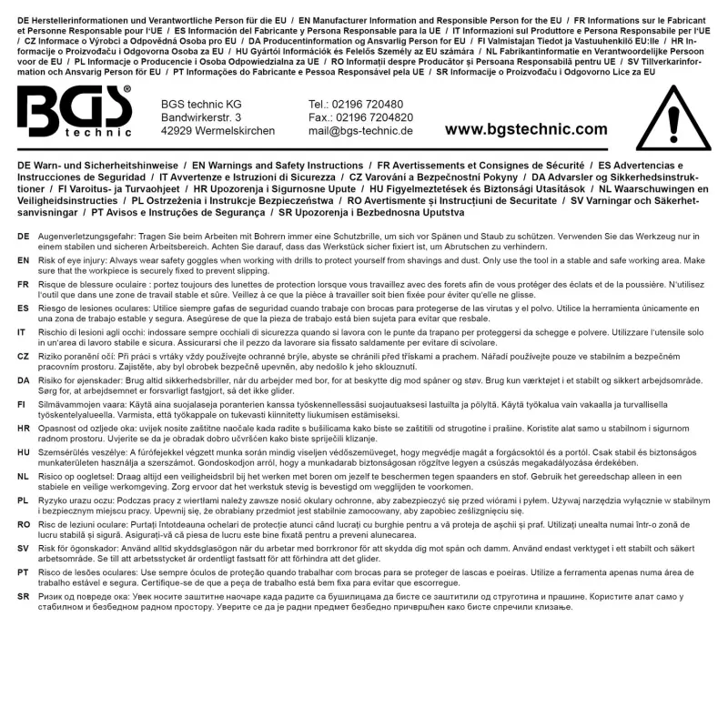BGS 72130 Válcové a kuželové HSS vrtáky 1 - 10 mm, TiN - 231 dílů