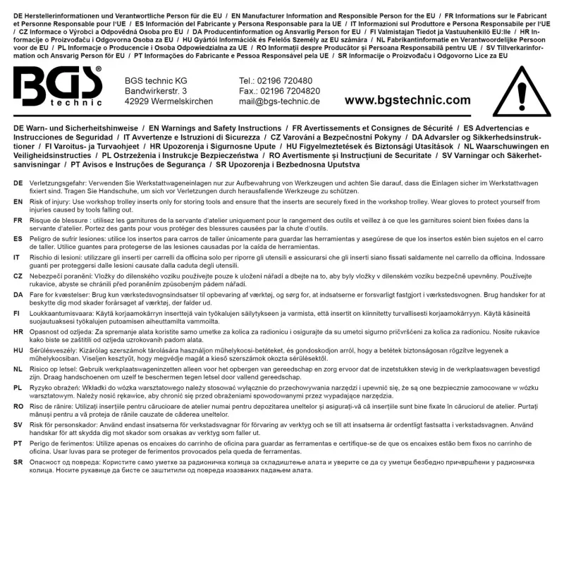 BGS 74692 Vložka do dílenského vozíku 1/6: Vytahováky vstřikovačů pro Ford EcoBlue 2.0 l