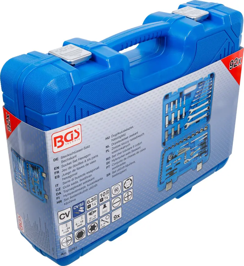 BGS 74701 Gola sada 1/4" - 3/8" včetně klíčů - 92 dílů