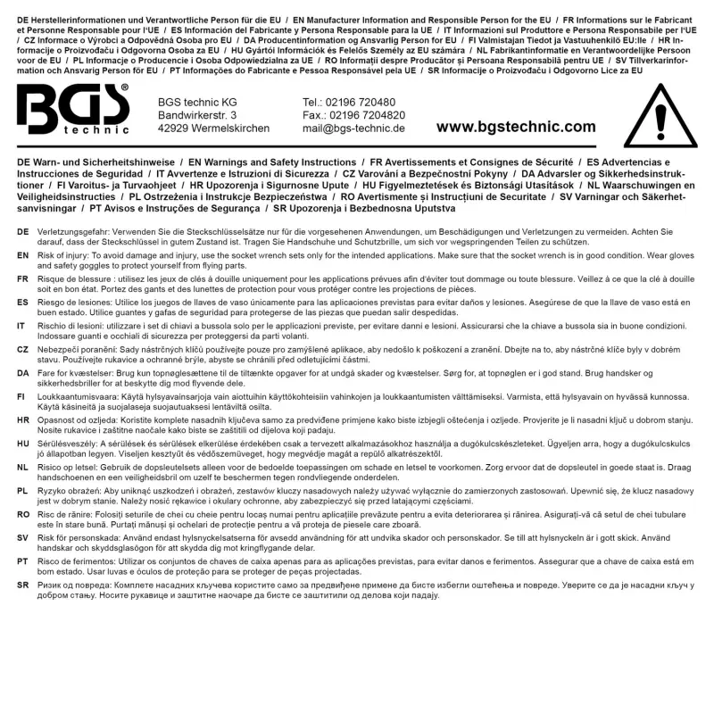 BGS 7326 Nástrčná hlavice 1/2" 21,5 mm