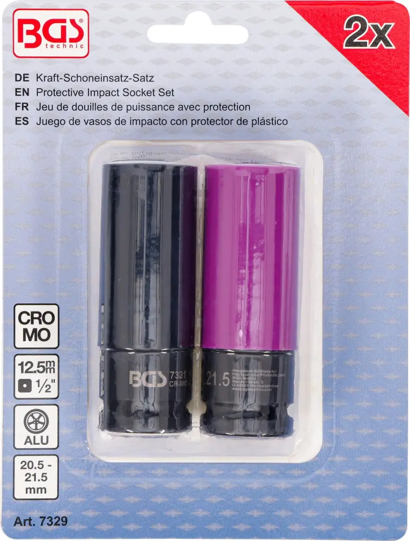 BGS 7329 Nástrčné hlavice 1/2" 20,5 / 21,5 mm - 2 díly