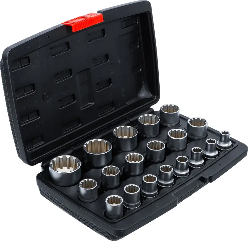 Kraftmann 95101 Nástrčné hlavice 1/2" 8 ÷ 32 mm Gear-Lock - 19 dílů