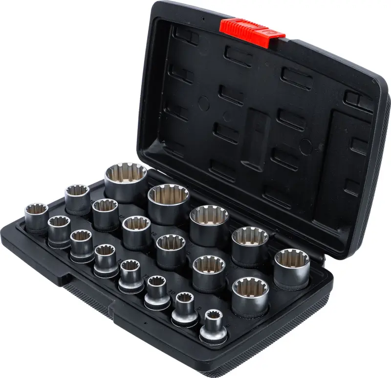 Kraftmann 95101 Nástrčné hlavice 1/2" 8 ÷ 32 mm Gear-Lock - 19 dílů