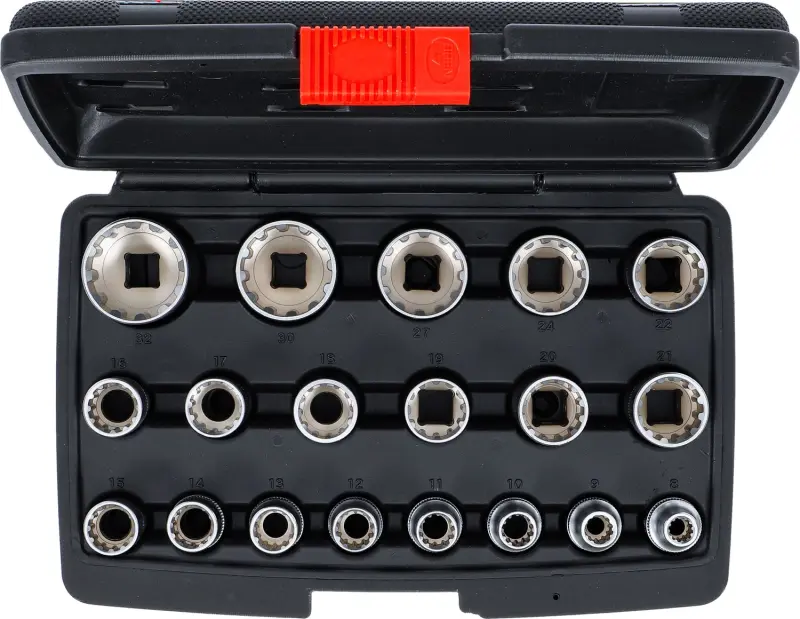 Kraftmann 95101 Nástrčné hlavice 1/2" 8 ÷ 32 mm Gear-Lock - 19 dílů