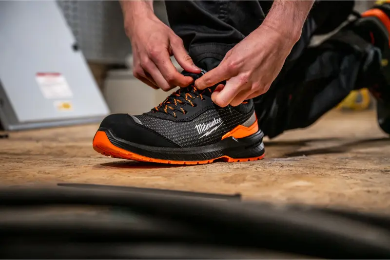 Bezpečnostní obuv Milwaukee FLEXTRED s vysokou viditelností, textilní svršek, FXT S1PS Orange 1L919199 SC FO SR ESD, oranžová barva (vel.45), 4932501567