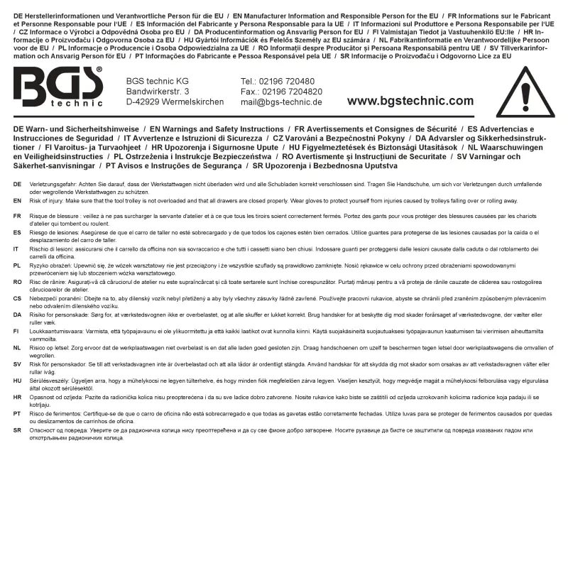 Servisní pojízdný vozík na nářadí BGS 4213, výškově stavitelný (BGS104213)