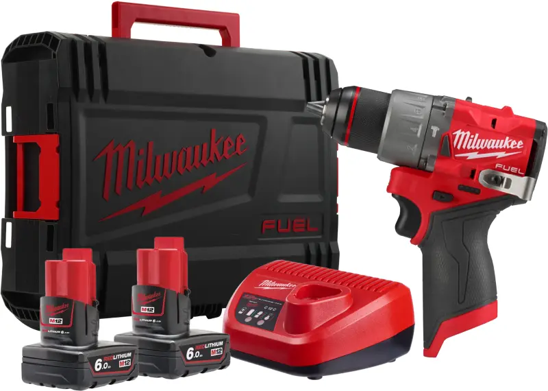 Sada aku nářadí Milwaukee M12 FPD2-602X a M12 FCIWF12G3-0, 2x aku M12 B6 + C12 C + kufr, 4933479870-SET (MI4933479860-SET2)