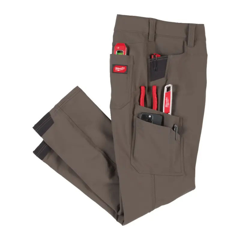 Pracovní kalhoty MILWAUKEE FREEFLEX Stretch, hnědé, Vel. 44/XS, 4932502051