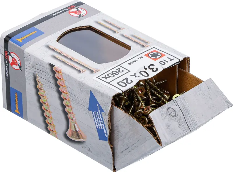 Víceúčelové šrouby T-profil T10 3,0 x 20 mm 260 ks Kraftmann 88000 (BGS1088000)