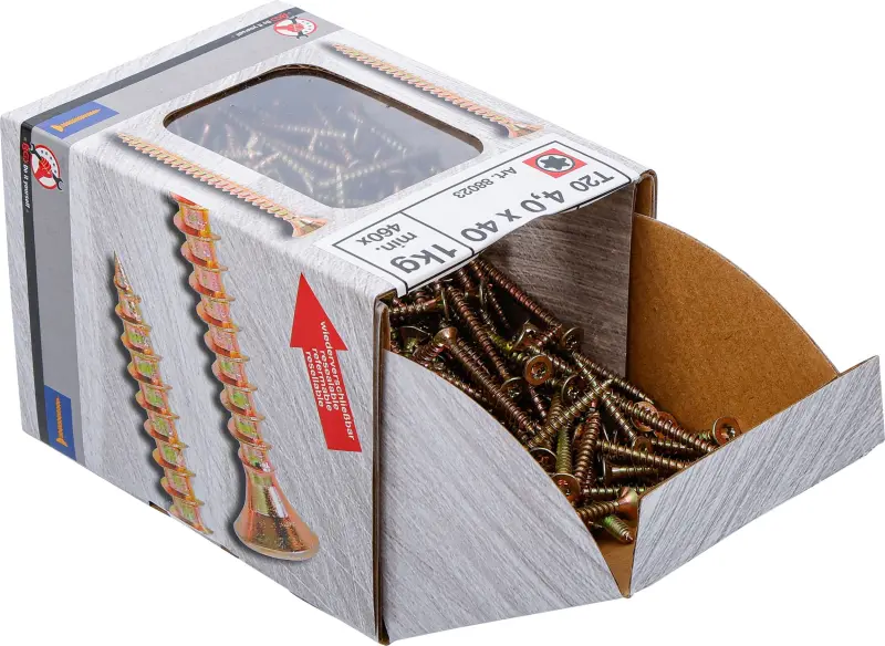 Víceúčelové šrouby T-profil T20 4,0 x 40 mm 1 kg / 460 ks Kraftmann 88023 (BGS1088023)