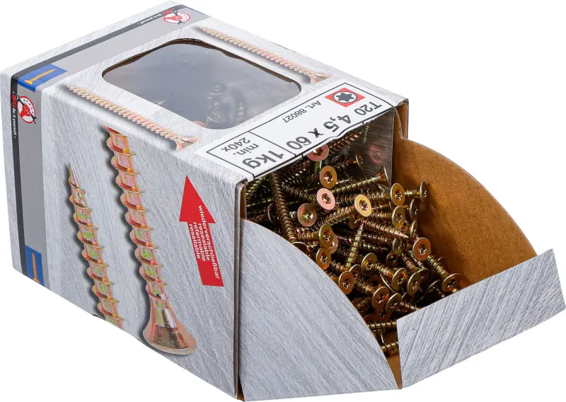 Víceúčelové šrouby T-profil T20 4,0 x 60 mm 1 kg / 240 ks Kraftmann 88027 (BGS1088027)
