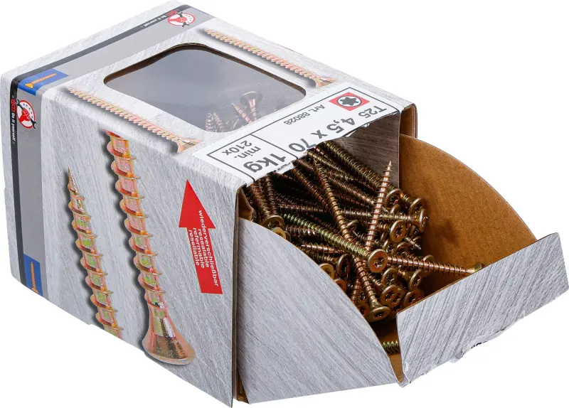 Víceúčelové šrouby T-profil T20 4,5 x 70 mm 1 kg / 210 ks Kraftmann 88028 (BGS1088028)