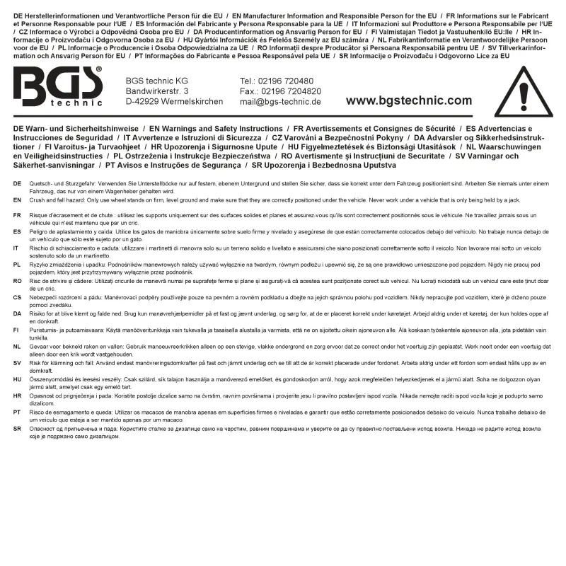 Podstavec nosnost 3000 kg zdvih 440 - 720 mm BGS 74670 (BGS1074670)