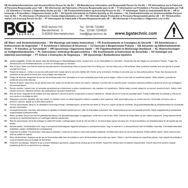 Dílenský vozík 7 zásuvek BGS 6068 - 246 nástrojů (BGS106068)