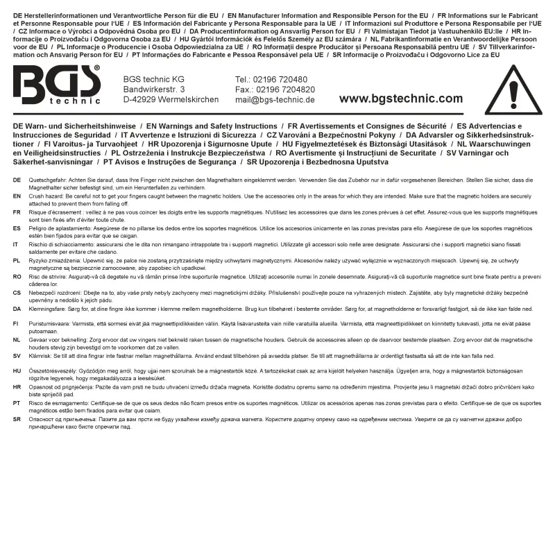 Magnetické odkládací přihrádky a držák na role BGS 74574 - 4 díly (BGS1074574)