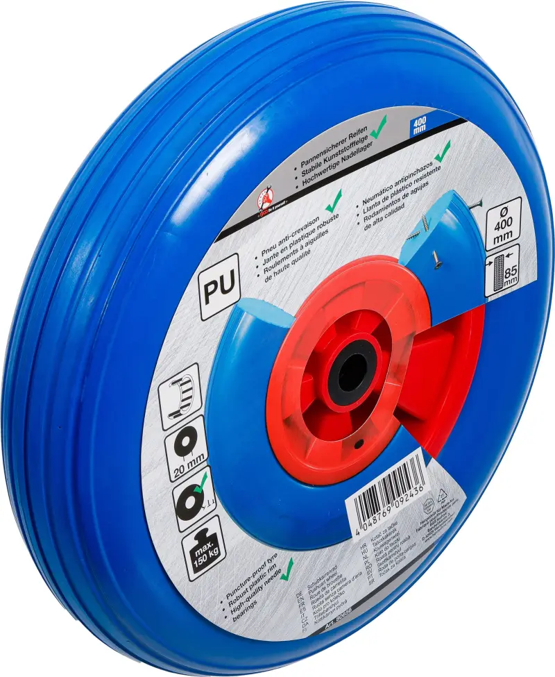 Kolo pro kolečko PU červené / modré 400 mm Kraftmann 80656 (BGS1080656)
