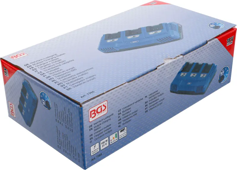 Vícenásobná nabíječka 3 x 2,5 A 18 V BGS 7385 (BGS107385)