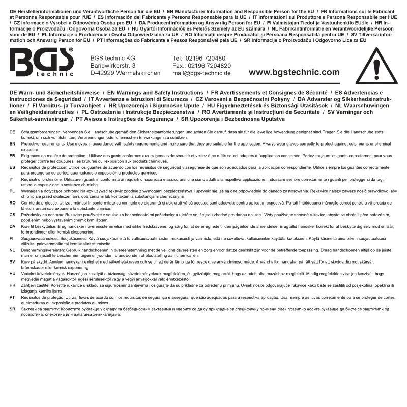 Pracovní rukavice pro mechaniky s ochranou proti proříznutí BGS 4542 vel. 10 (BGS104542)