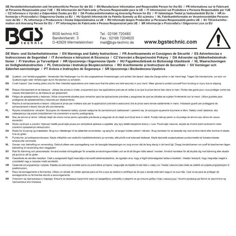 Nýtovací kleště pro slepé nýty a nýtovací matice BGS 74579 (BGS1074579)