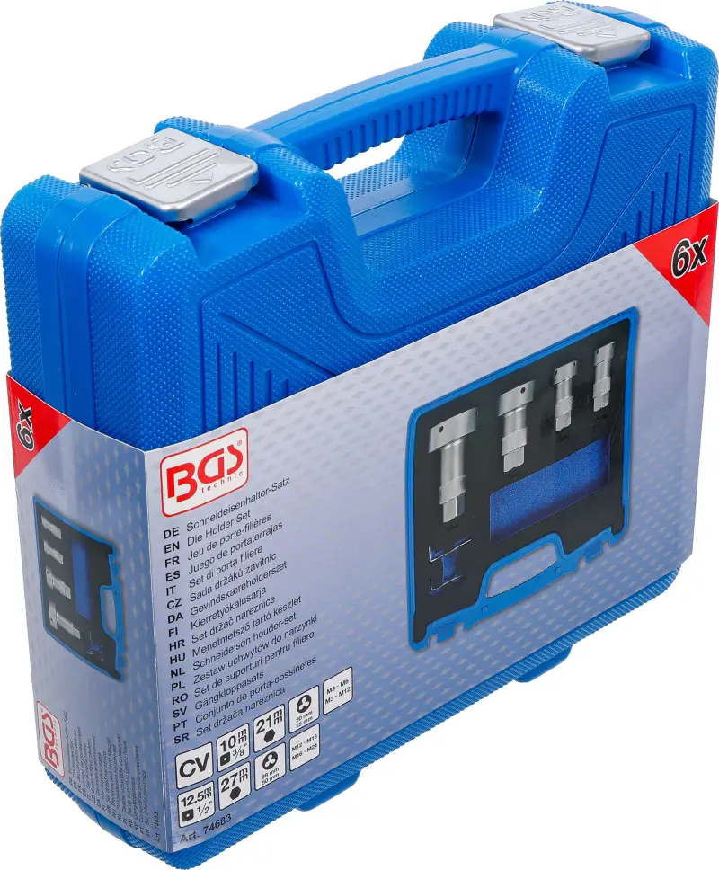 Držáky závitnic se čtyřhranem 3/8" | 1/2" BGS 74683 - 4 díly (BGS1074683)