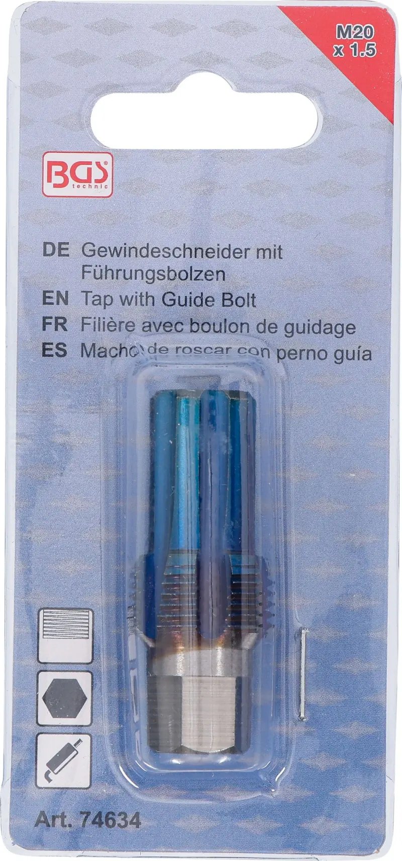 Závitník s vodicím čepem pro senzory M20 x 1,5 BGS 74634 (BGS1074634)