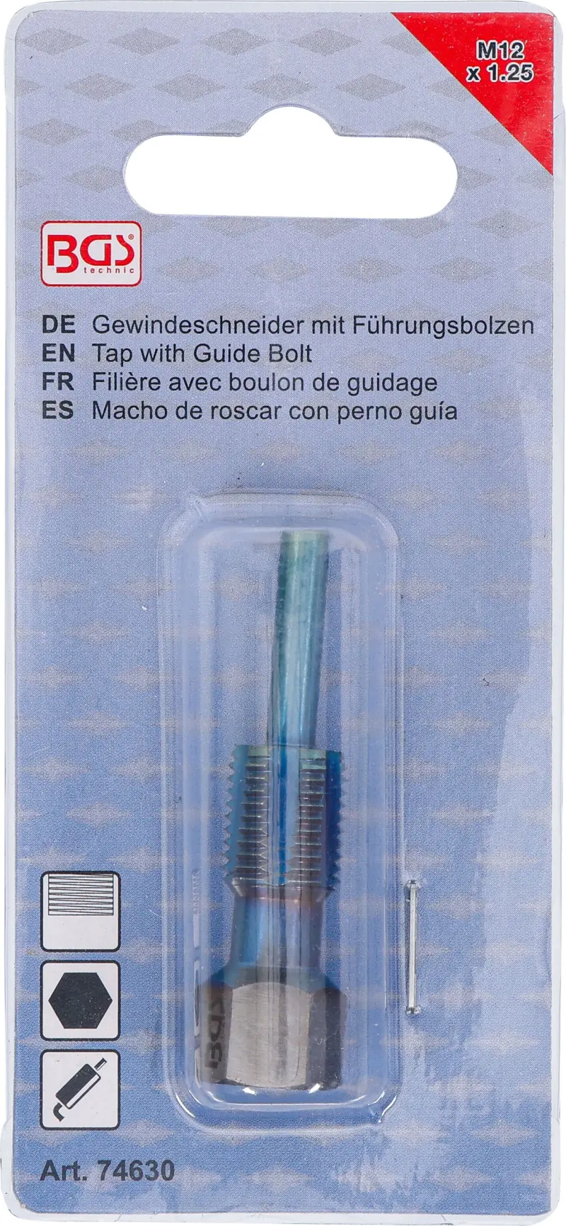 Závitník s vodícím čepem pro pro teplotní senzory M12 x 1,25 BGS 74630 (BGS1074630)