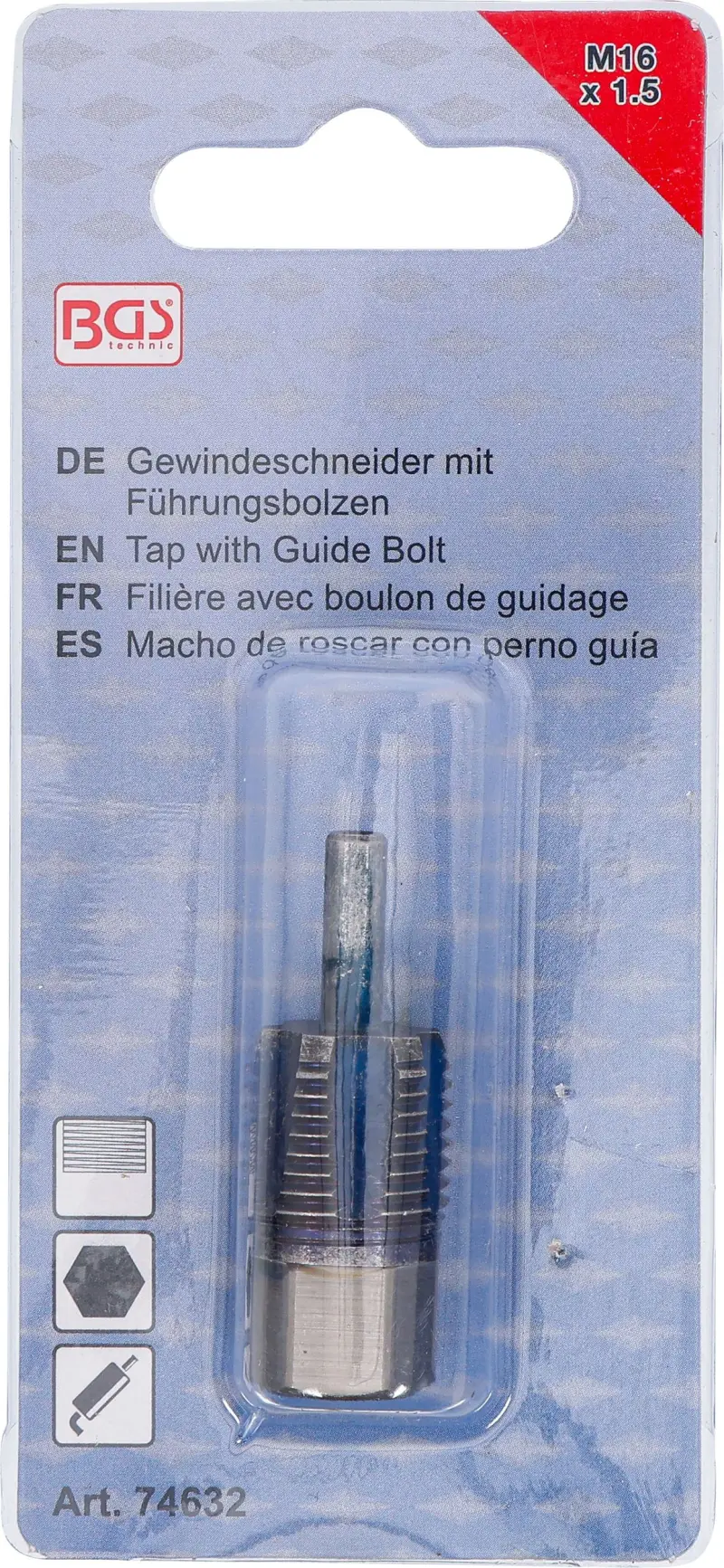 Závitník s vodicím čepem pro teplotní senzory M16 x 1,5 BGS 74632 (BGS1074632)
